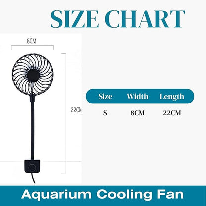 Petzlifeworld Mini USB Type Clip On Energy Saving Aquarium Fish Tank Cooling Fan | 360* Flexible | Low Noise | High Wind | Suitable for Nano Tanks