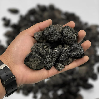 Petzlifeworld Natural Volcanic Black Lava Rocks, Versatile Pebbles for Fish Tank Landscaping