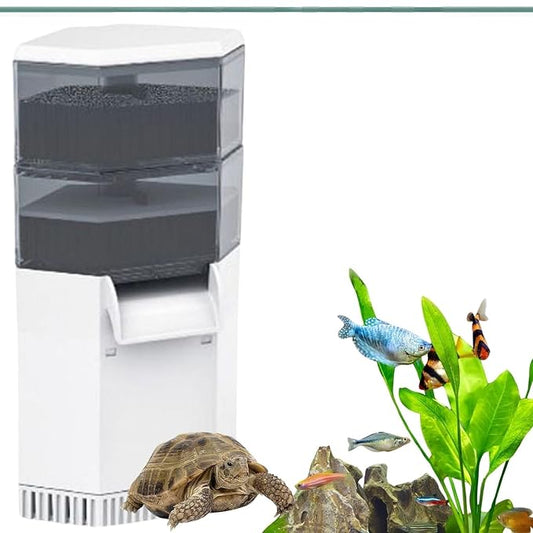 Jeneca  in 1 Low Level Multi Layer Corner Water Fall Aquarium Reptiles Fish Tank Turtle Filter