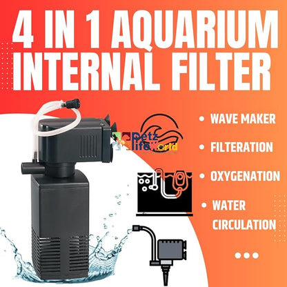 Nemo 4 In 1 Submersible Aquarium Internal Filter | 6005F | 15Watts | 880L/Hr | Ultra Silent Fast and Effective Filtration For Fish Tank | Suits Upto 2.5 Feet Tank