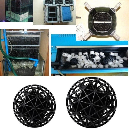 Petzlifeworld Aquarium Filtration Trio- 15 Pcs Bio Ball, Carbon-250G and Ceramic Ring-250g with Net Bag