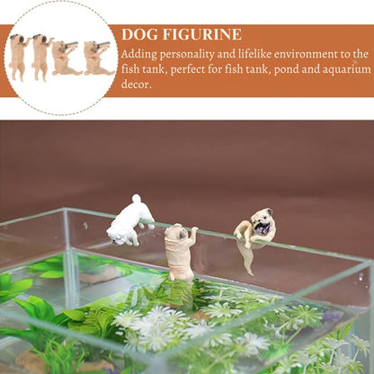 Petzlifeworld  3 Pcs Cute Tiny Hanging Dog On Fish Tank, Flower Pot Climber Mini Dog Statue