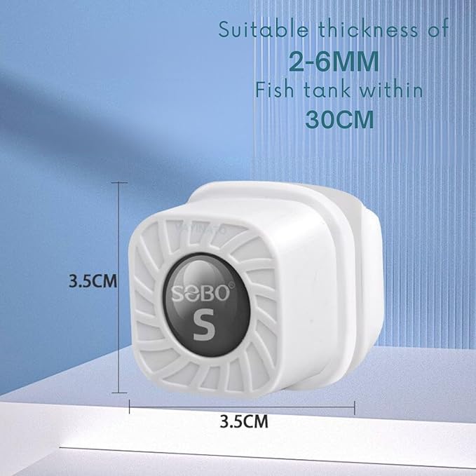 SOBO Mini Magnetic Aquarium Cleaner, Dual-Sided Algae Scraper, Suitable for Removing Algae from Both Sides of The Glass in The Fish Tank | Scratch-Free Algae Scrubber with Floating Design