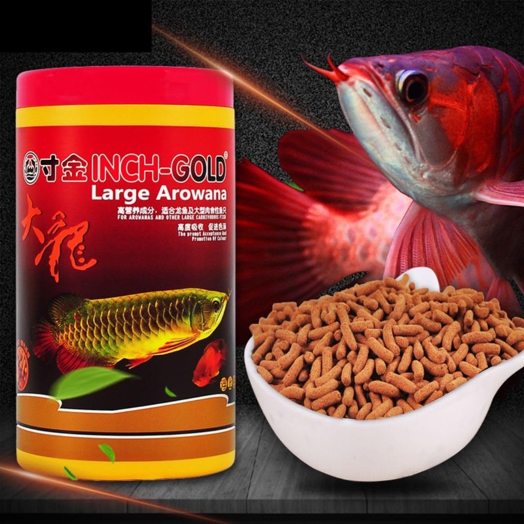 Inch Gold Large Arowana Fish Food (454 G) 0.454 kg Dry Senior, Adult, Young Fish Food