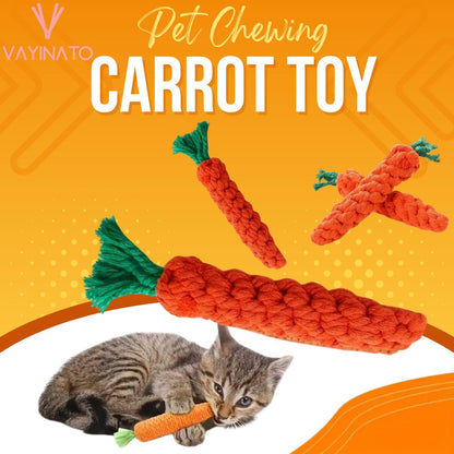 Petzlifeworld 1 Pcs Handmade Interactive Carrot-Shaped Dog & Cat Chew Toy | Cotton Rope Knot Pet Play Toy