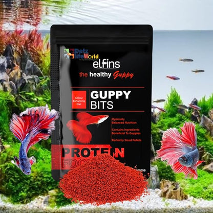 Horizone Elfins Colour Enhancing Special Guppy Bits Fish Food, 20G