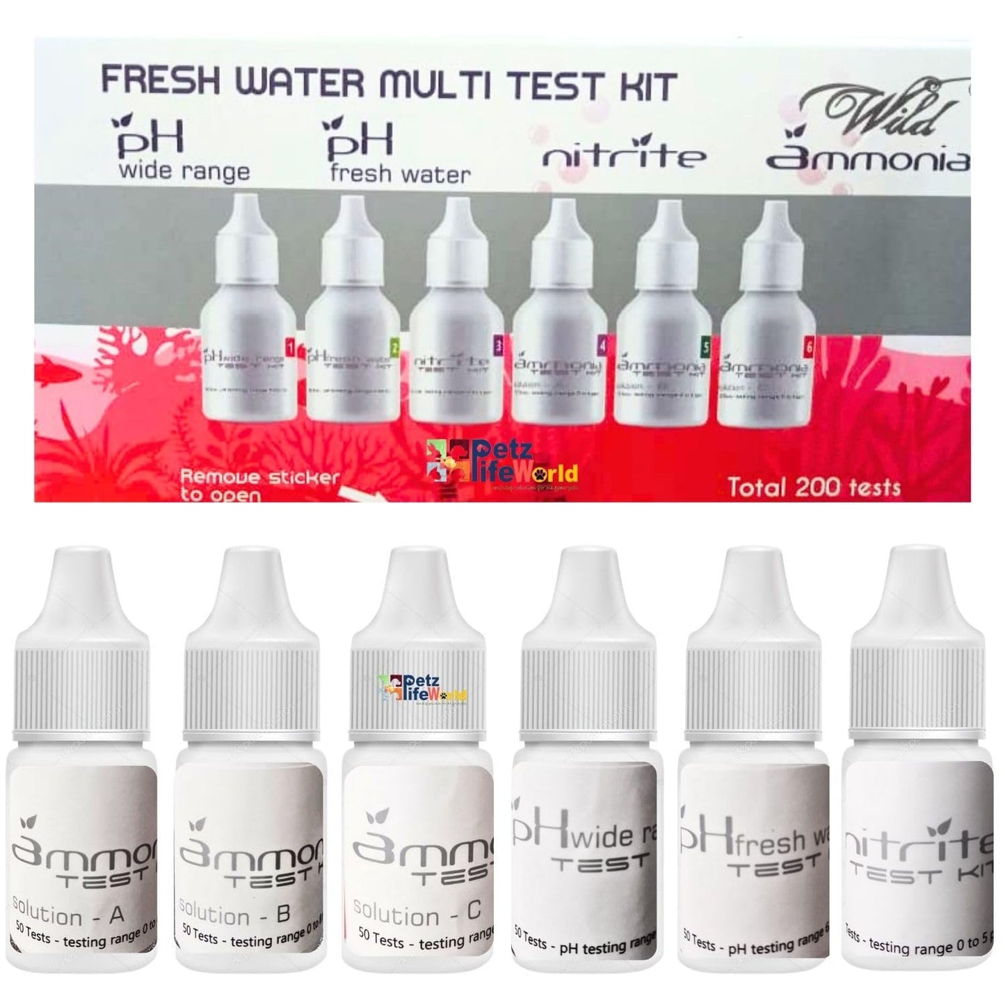 Aquatic Remedies Fresh Water Multi Test Kit (pH Range + pH Fresh Water + Nitrite + Ammonia)