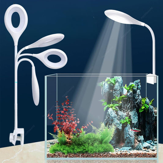 Petzlifeworld Aquarium (S60) LED Bowl & Fish Tank Light (Suits for 1-2 Ft Tank) 360 Degree Flexible Twist Holding Rod Light | Oval, Blue+White