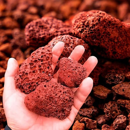 Petzlifeworld 10~15cm Natural Volcanic Red Lava Rocks