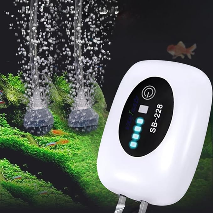 Sobo SB Series Aquarium Battery Air Pump, Rechargeable and Portable, Large Battery Capacity, for Aquariums, Outdoor Fishing and Power Cut (SB-228)