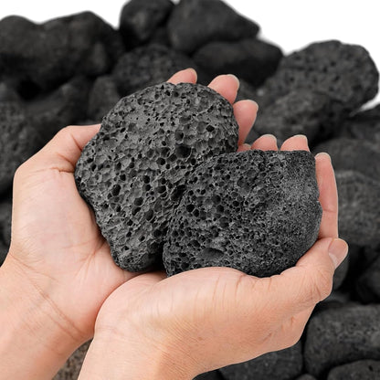 Petzlifeworld Natural Volcanic Black Lava Rocks, Versatile Pebbles for Fish Tank Landscaping