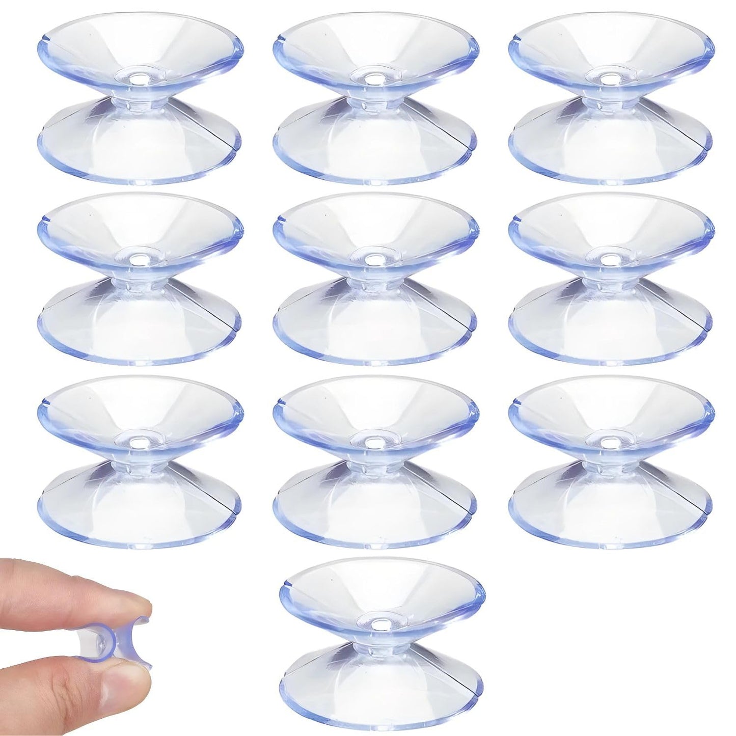 Petzlifeworld  (Pack of 10) Transparent Double Sided Suction Cup for Aquarium Fish Tank, Multifunctional Mirror Double Sided Non-Slip Glass Tabletop