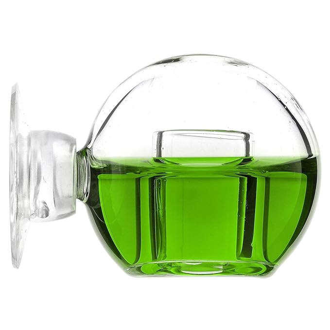 petzlifeworld Co2 Indicator Glass Ball Shaped Glass with Co2 Liquid Solution (15Ml) | Drop Checker for Planted Aquarium