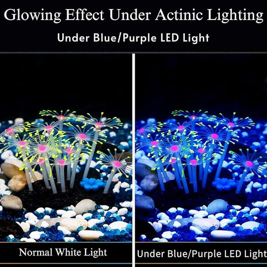 Petzlifeworld SH007 Soft Silicone Glowing Coral Ornaments, Fluorescence Aquatic Artificial Coral for Fish Tank Decoration | Enchanting Fish Tank Decor (Random Color)