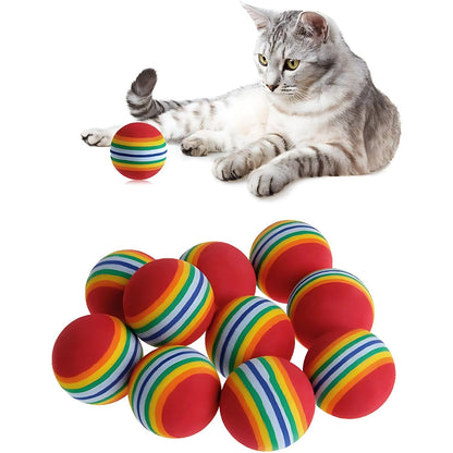 Petzlifeworld EVA Rainbow Ball Pet Toy, Non-Toxic Solid Dog&Cat Toy, Durable Chew Toy for All Breeds