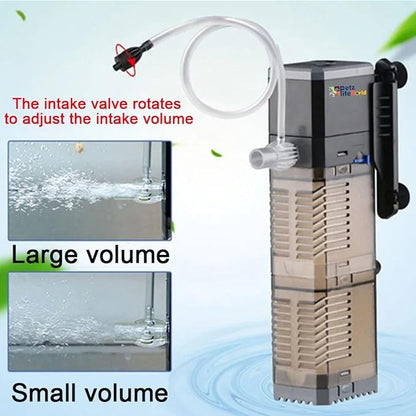 Sunsun Grech 3 In 1 Multifunctional Aquarium Fish Tank Submersible Internal Filter | Ultra Quite Fish Tank Oxygen Aeration Wave Maker For Fresh Water & Salt Water