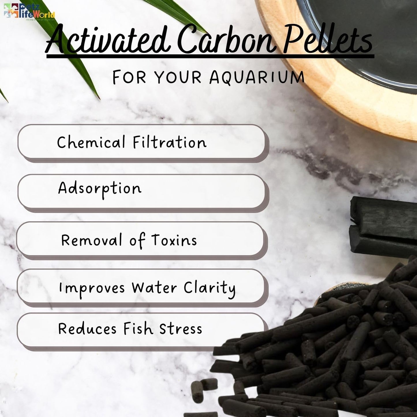 Petzlifeworld 250G Activated Carbon Pellets Aquarium Filter Media with Free Net Bag