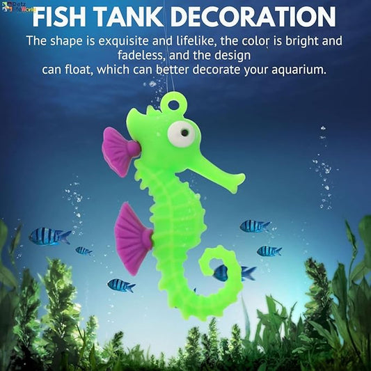 Petzlifeworld 1 Pcs Floating Sea Horse Fish Tank Decorations | Aquarium Floating Marine Animal World of Tanks Indoor Decor Floating Marine Animal Statue