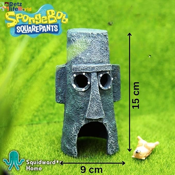 Petzlifeworld Spongebob Squidward's House Fish Hiding Cave for Fish Tank Decoration | Non-Toxic and Safe for Both Fish and Aquatic Plants Perfect for Fresh & Saltwater Tanks