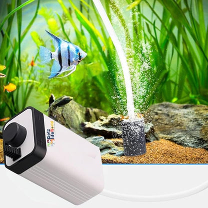 Sunsun CT-101 | 3W | 1.5L/Min Air Volume Adjustable Aquarium Oxygen Air Pump with 2 Meter Air Tube and 1 Air Stone for Aquarium Fish Tank (1 Way)