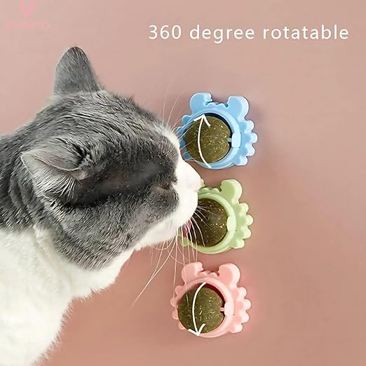 Petzlifeworld 1 Pcs Cat Nip Ball (Random Color) Edible Cat Licking Toy, Treats for Cat Teeth Cleaning Relieve Cat Anxiety (Crab Model)