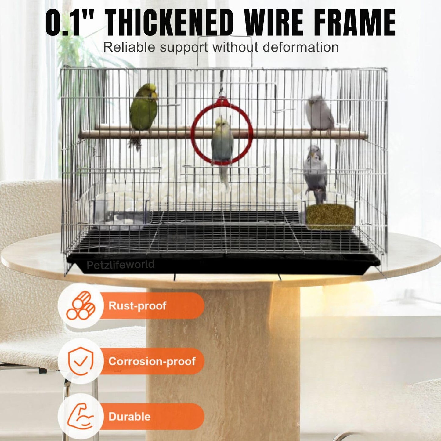 Petzlifeworld 2 Feet (24 Inch) Stainless Steel Birds Cage