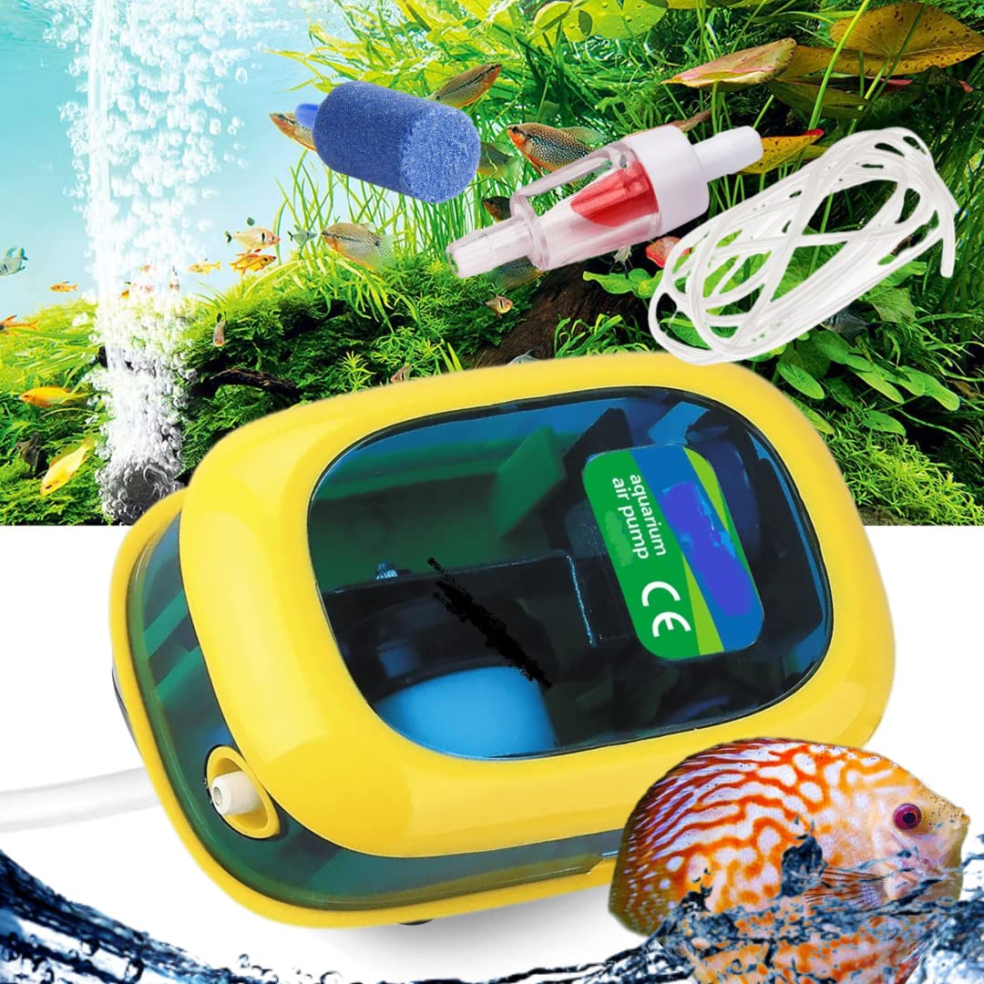 Petzlifeworld Aquarium Fish Tank Air Pump with Airtube, Airstone & Checkvalve