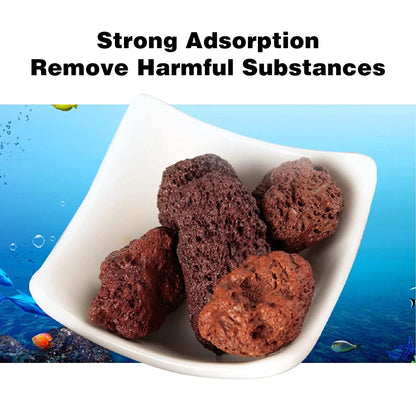 YEE Natural Volcanic Rock Aquarium Filter Media, 500G Fish Tank Filtering, Cultivating Nitryfying Bacteria | Removes Harmful Substances | Activated Water Health