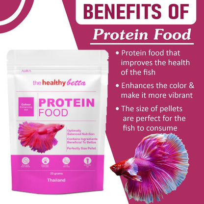 Aura The Healthy Betta Protein Food, 25G | Colour Enhancing Diet