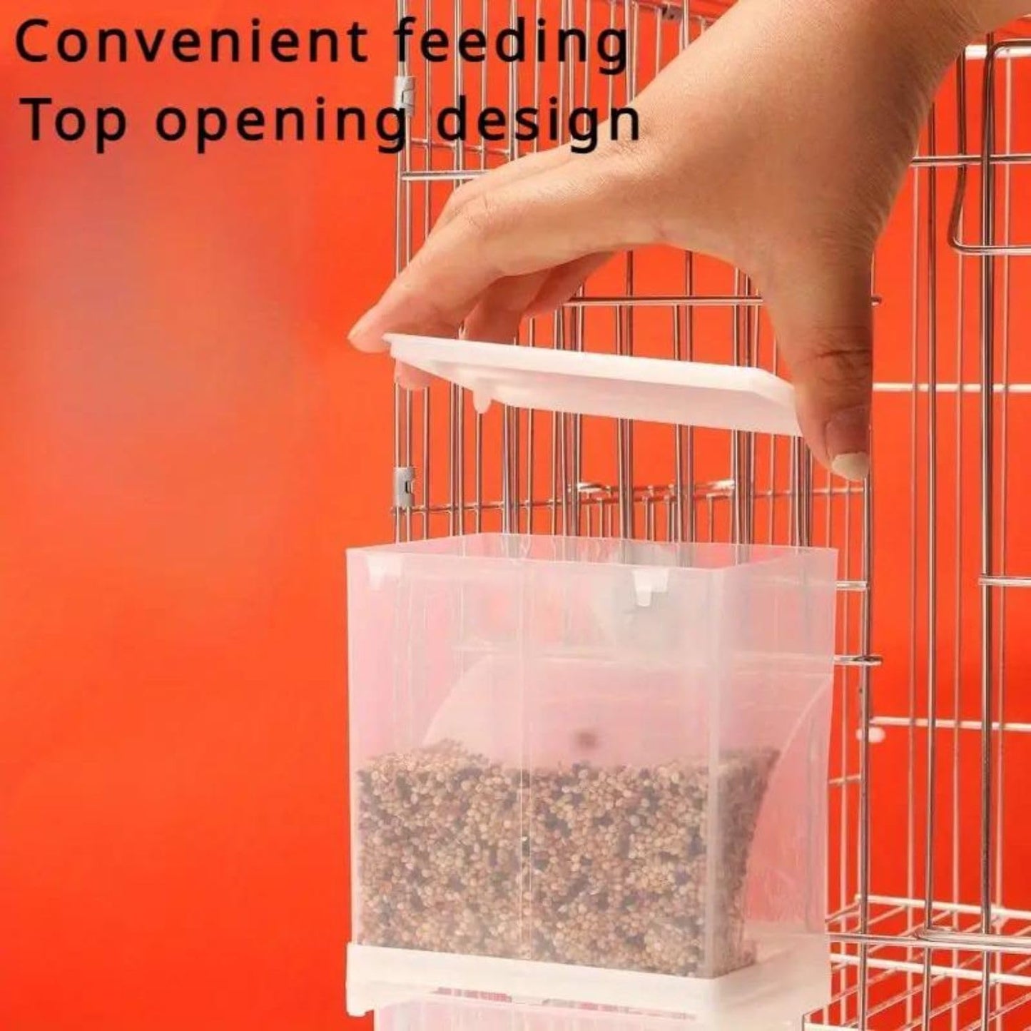 PetzLifeworld Anti Spill White Cage Fitting Plastic Feeder for Birds 500Ml