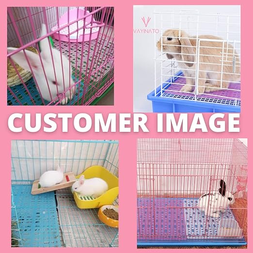 2 Pcs (34 * 25 Cm) Pet Cage Mat for Rabbit, Guinea Pig, Hamster – Waterproof Plastic Feet Pads | Non-Slip Resting Floor Mats for Cats, Dogs, Bunny | Water Proof | Easy to Clean Cage Pads