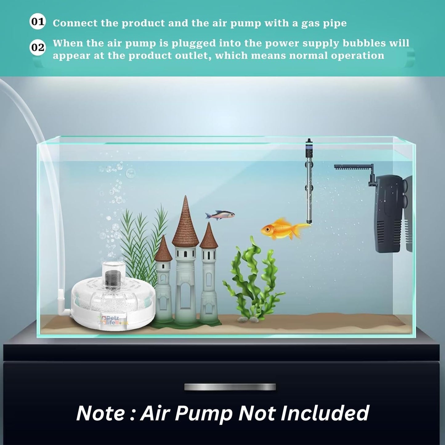 Petzlifeworld Mini Aquarium Submersible Sponge Filter