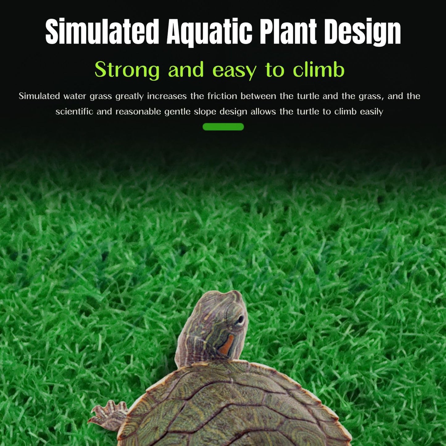 Petzlifeworld Acrylic (CP-200) Turtle Basking Platform Simulation Grass Tortoise Resting Terrace with Artificial Lawns