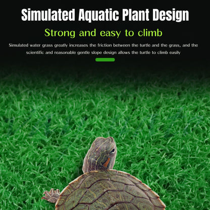 Petzlifeworld Acrylic (CP-200) Turtle Basking Platform Simulation Grass Tortoise Resting Terrace with Artificial Lawns