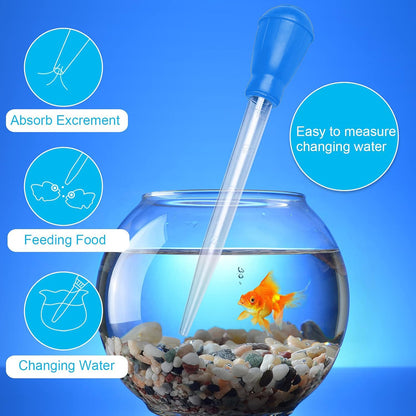 Petzlifeworld 30ml (Blue) Transparent Aquarium Manual Water Changer, Dropper, Waste Remover and Gravel Cleaning Straw