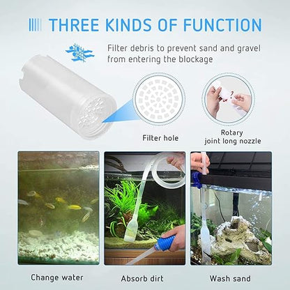 PetzLifeworld Blue Fish Tank Water Changer Aquarium Syphon 1.5 M Aquarium Maintance Tools