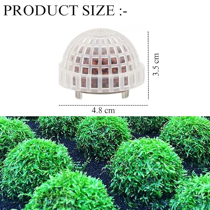 Petzlifeworld 2 Pcs Plastic Hemisphere Moss Ball Aquarium Decor, The Perfect Decoration for an Aquarium Fish Tank