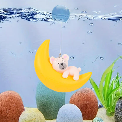 Petzlifeworld Floating Half Moon Sleeping Pet Aquarium Toys Mini Fish Tank Attractive Cute Decoration