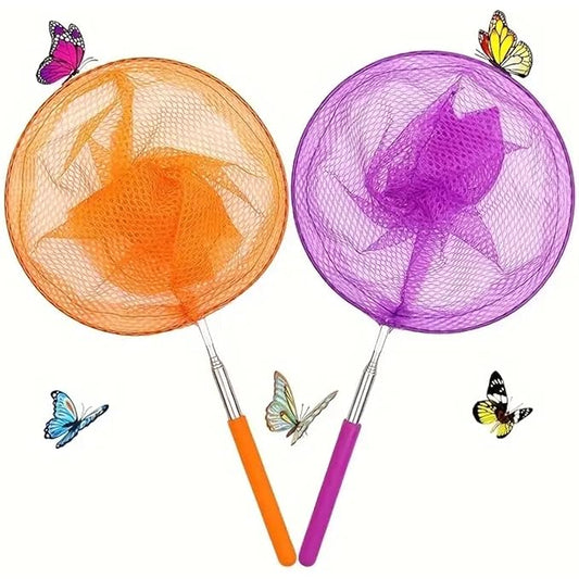 Petzlifeworld (2 Pcs) Stainless Steel Extendable Net (37cm to 85cm) Portable & Durable | Perfect for Catching Butterflies, Fish, Shrimp, Insects