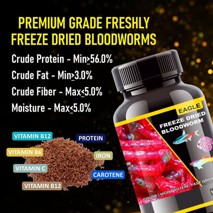 Eagle Freeze Dried Blood Worm 100ML | Colour | High Protein