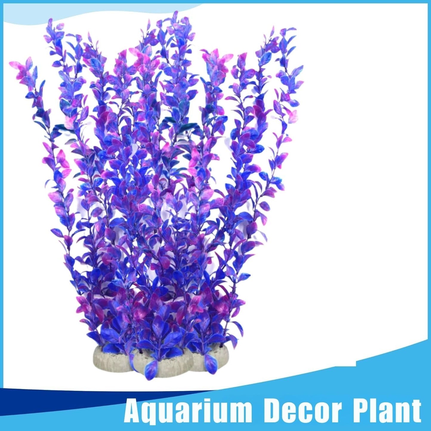 Petzlifeworld (Pack of 6) Purple Plastic Plant Artificial Water Grass Aquarium Fish Tank Ornament Decoration