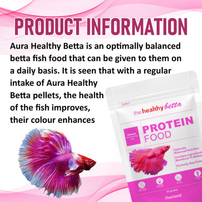 Aura The Healthy Betta Protein Food, 25G | Colour Enhancing Diet