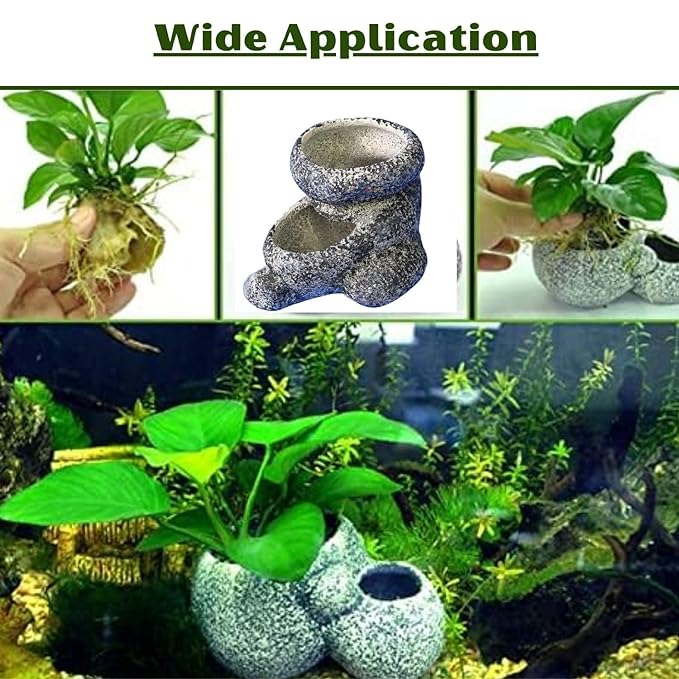 Petzlifeworld Multi-Function (F 950-M) Stone Bonsai Water Plant Pot Fish Tank Stone Decoration Cave for Fish Breeder Bonsai Shelter | Non-Toxic and Safe for Both Fish and Aquatic Plants