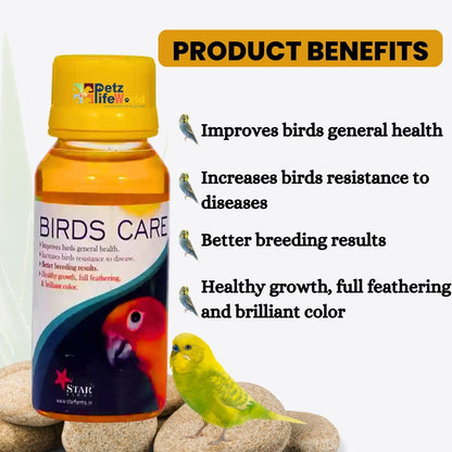 Petzlifeworld Bird Booster, 50g & Birds Care, 60ML Combo Health Supplements for All Kind of Pet Birds