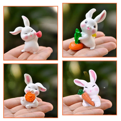 Petzlifeworld 3 Pcs Mini Cute Rabbit Figure (Random Style) For Aquarium Fish Tank Landscape