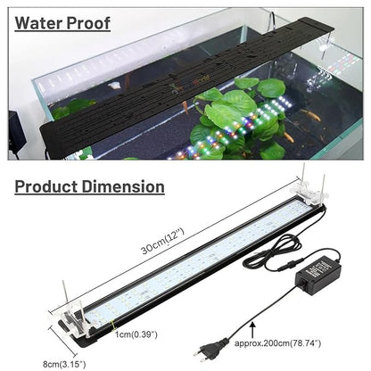 Petzlifeworld WRGB Ultra Slim 9 Color Modes Submersible Aquarium Planted Tank LED Light with Acrylic Light and Tools Holders | Touch Control | Water Proof