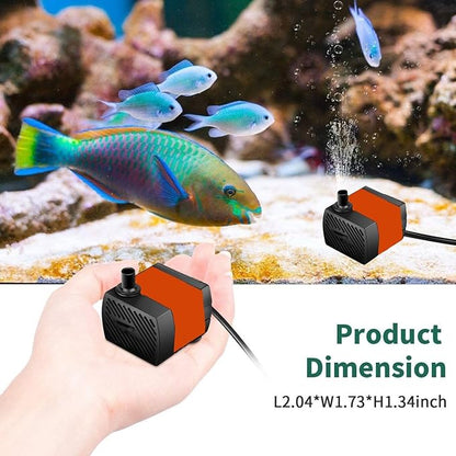 Petzlifeworld Xilong 3 In 1 Multi Function Ultra Quite Adjustable Flow Fountain Aquarium Water Pump ForMini Indoor Water Fountain Decoration, Hrdroponics and Automatic Pet Water Despenser|XL-580|3 Watts|300L/Hr