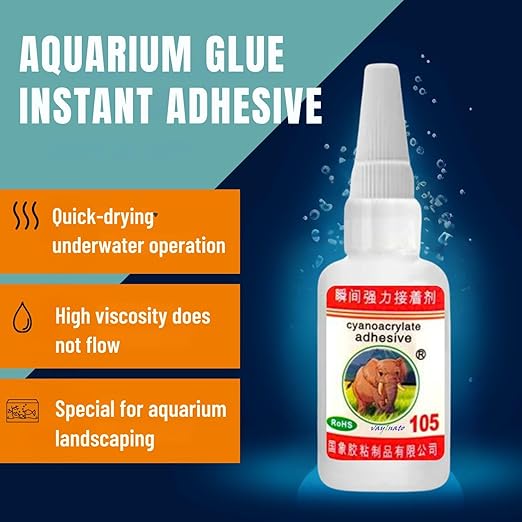 Petzlifeworld 50ML Red (1 Pcs) Elephant Glue for Rock, Driftwood, Aquarium Plants Aquascaping Tool