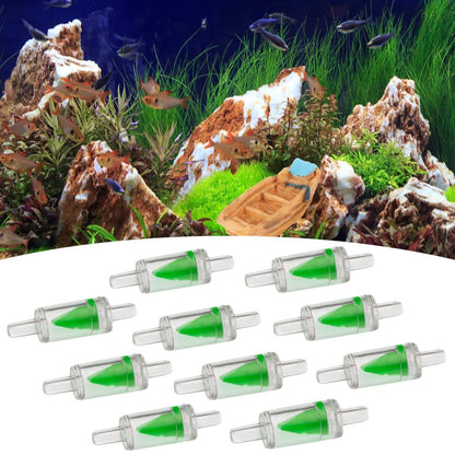 Petzlifeworld (Pack of 10) Green One Way Plastic Non-Return Check Valve for Aquarium Co2 System Air Pump, 4mm Pipe Hose