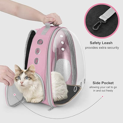 Petzlifeworld Transparent Portable Pet Backpack Travel Carrier, Convenient Travel for Small Dog and Cat | Waterproof, Comfortable and Breathable